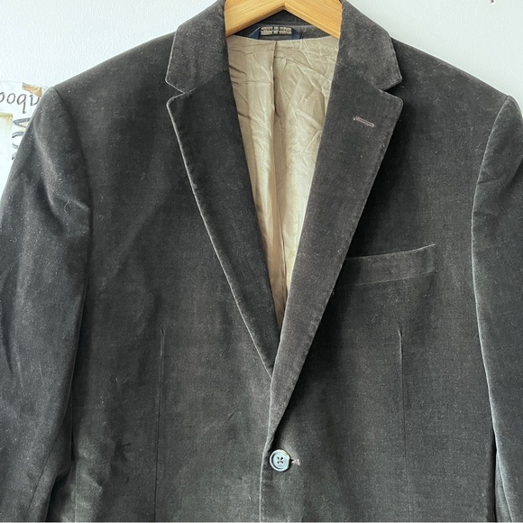 Men’s Y2K Banana Republic Velvet Brown 100% Cotton Blazer Sport Coat Size 42R - Picture 2 of 13
